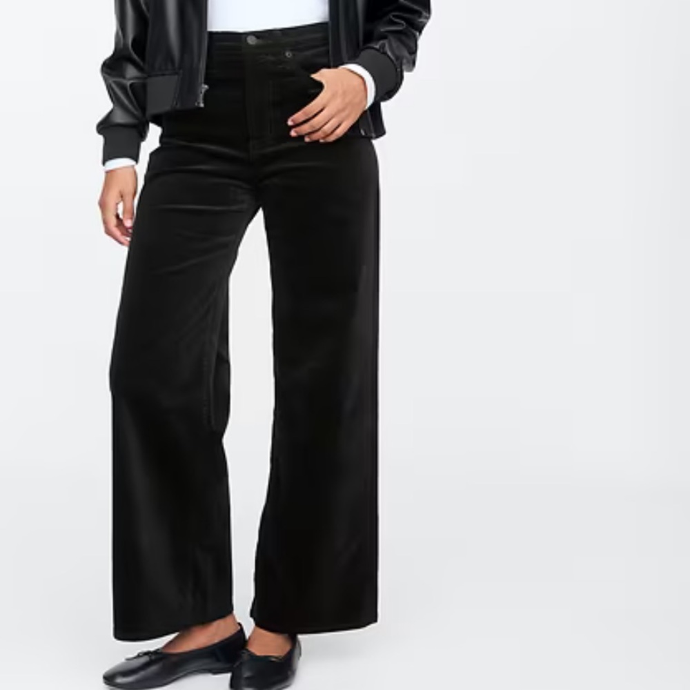 Gap Factory Velvet Wide Leg Jeans Black